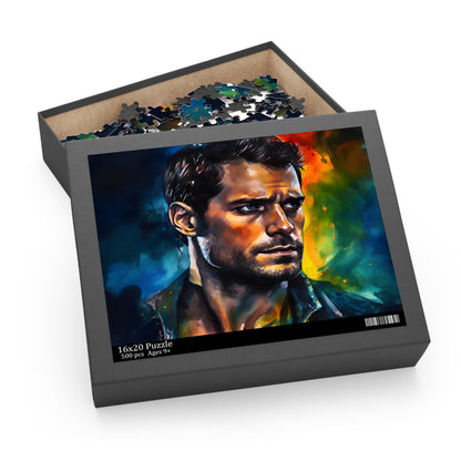 Henry Cavill Neon Watercolor Puzzle