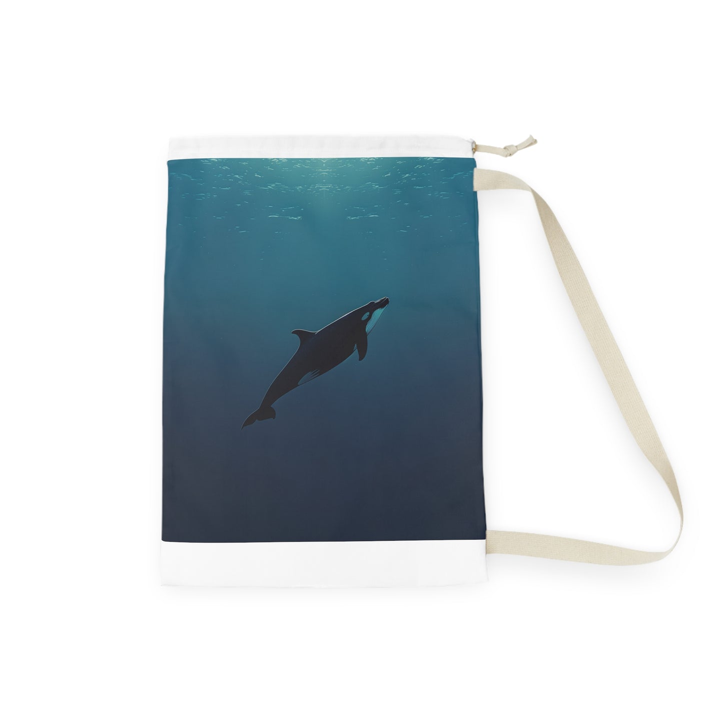 "Whale Ocean Laundry Bag - Stylish minimalist design for home decor and organization"