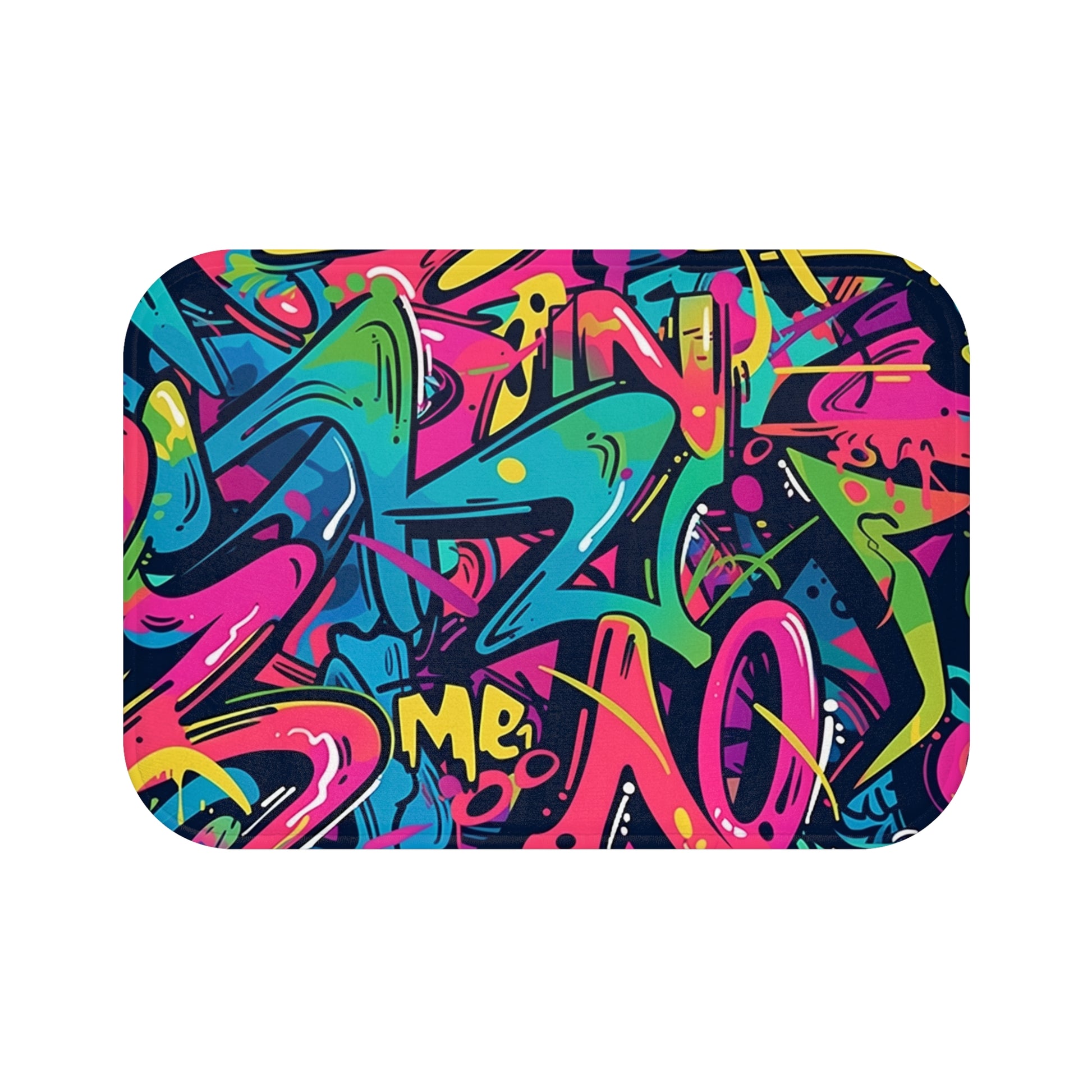 Neon Urban Graffiti Bath Mat | Bath Mats | Bath, Bathroom, Home & Living, Indoor, Sublimation | Prints with Passion