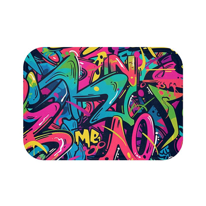 Neon Urban Graffiti Bath Mat | Bath Mats | Bath, Bathroom, Home & Living, Indoor, Sublimation | Prints with Passion