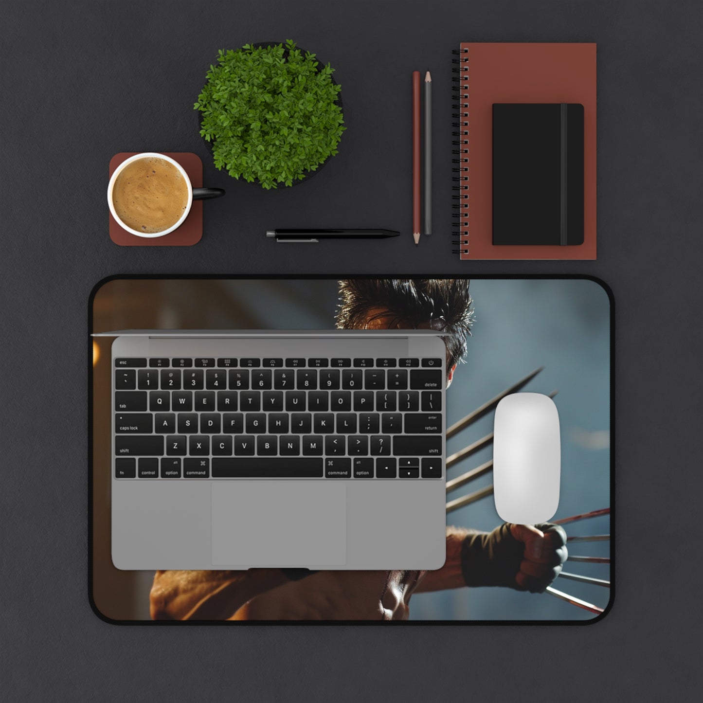 "Transform your workspace with Wolverine Claw Desk Mat, perfect for hardcore fans and featuring Hugh Jackman's iconic design"