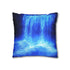 Frozen Waterfall Glowing with Blue Fire — 40×40 Cushion Cover — Double-Sided Back & Concealed Zip Detail