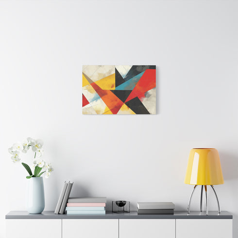 Abstract Geometric Shapes — Canvas Wall Art — Kiln-Dried Pine Frame & Ready-to-Hang Back View