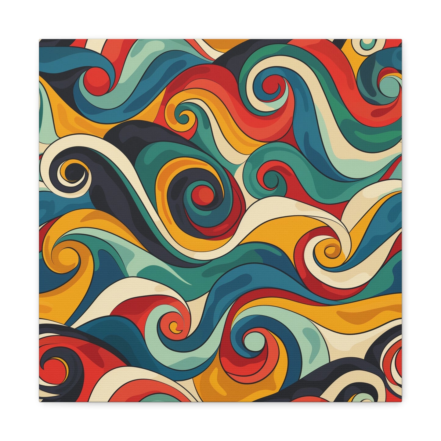 Vibrant Retro Waves Canvas Print