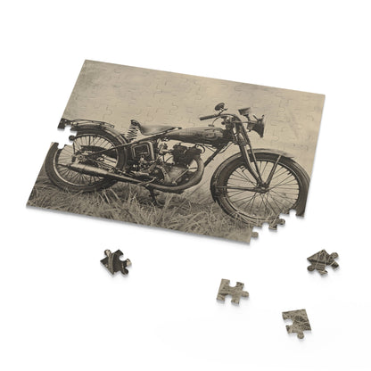 Vintage Motorcycle Jigsaw Puzzle with intricate details and vibrant colors, perfect for motorcycle enthusiasts and puzzle lovers