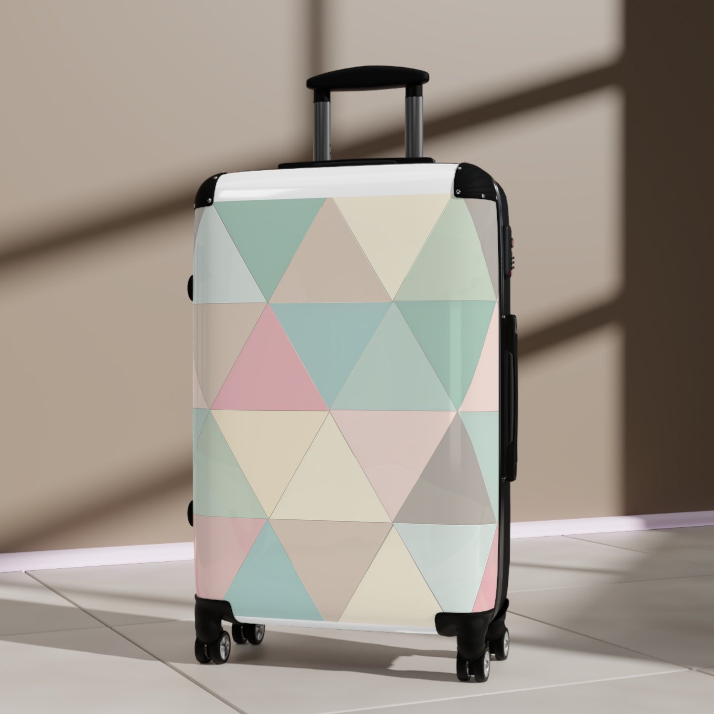 Travel in Style: Pastel Geometric Suitcase