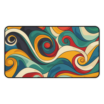 "Vibrant Retro Waves Desk Mat adds nostalgia and personality to workspace"