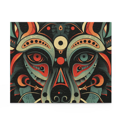 Intricate tribal animal totem jigsaw puzzle for self-discovery and nature connection