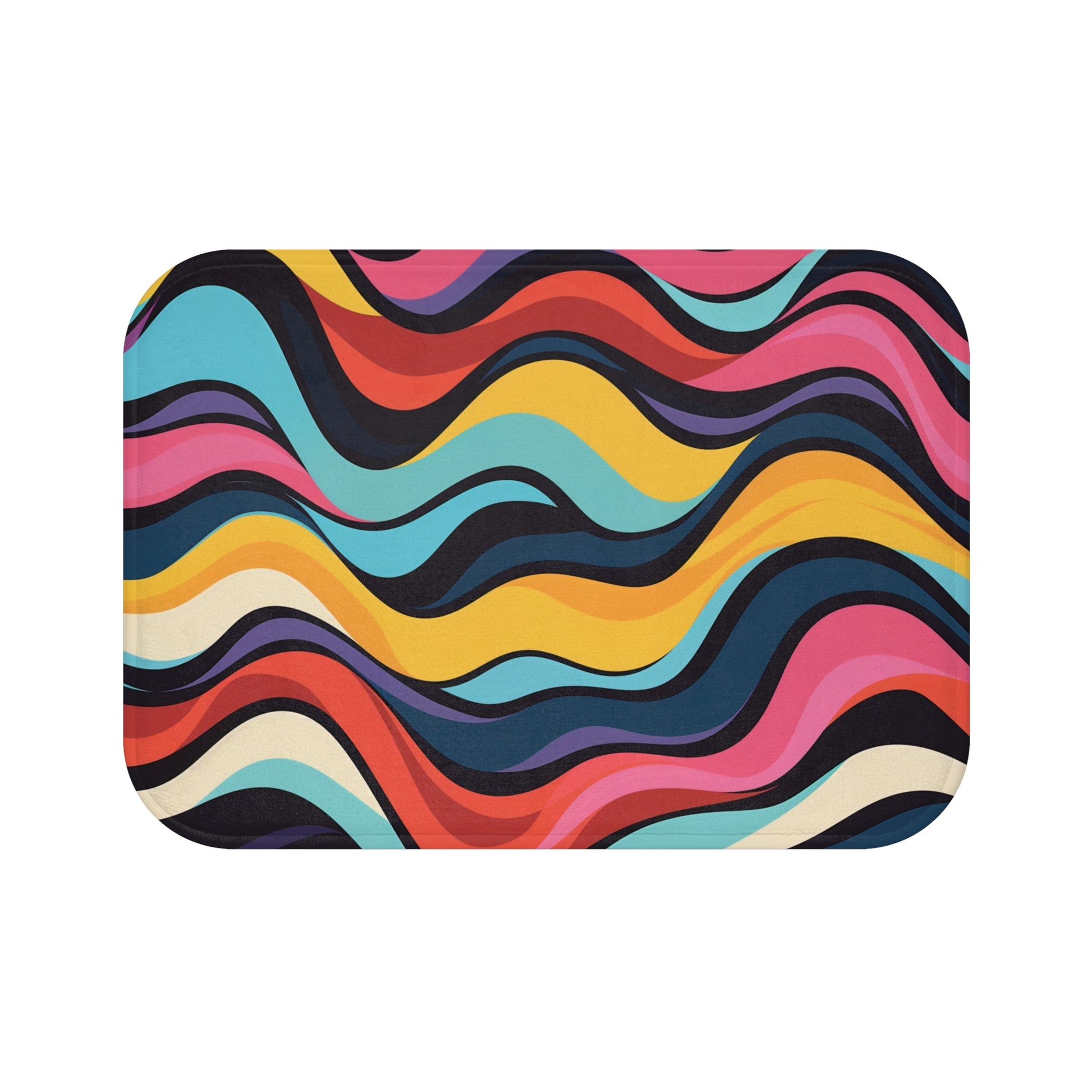 Retro Waves Pattern Bath Mat | Bath Mats | Bath, Bathroom, Home & Living, Indoor, Sublimation | Prints with Passion