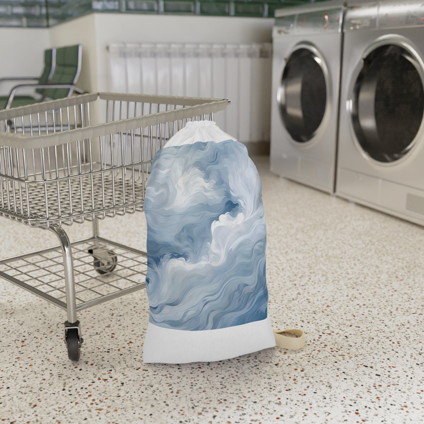 Luxurious Soft Line Wallpaper Laundry Bag - Elevate Your Laundry Routine with Elegant Details