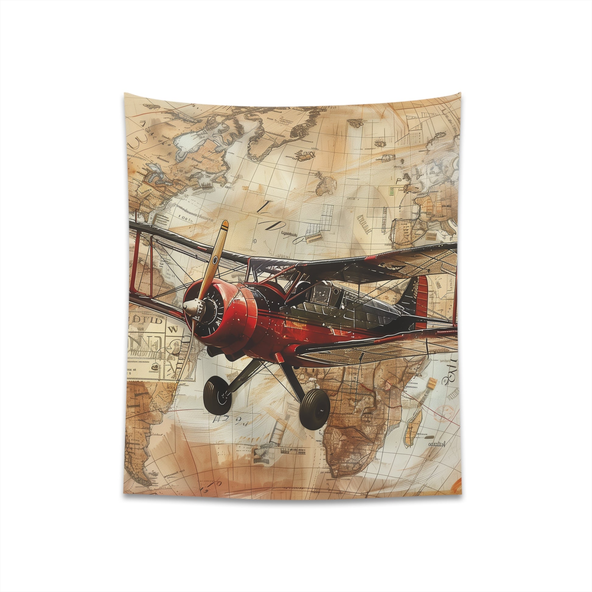 "Wings of Wanderlust Vintage Tapestry - High-Quality, Comfortable, and Stylish Travel-Inspired Wall Decor 34" × 40" or 57" × 57" - Perfect Gift | BenCPrints"