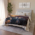 Sunset Canyon with Floating Bioluminescent Jellyfish — Plush Fleece Throw Blanket — Product Detail View 9