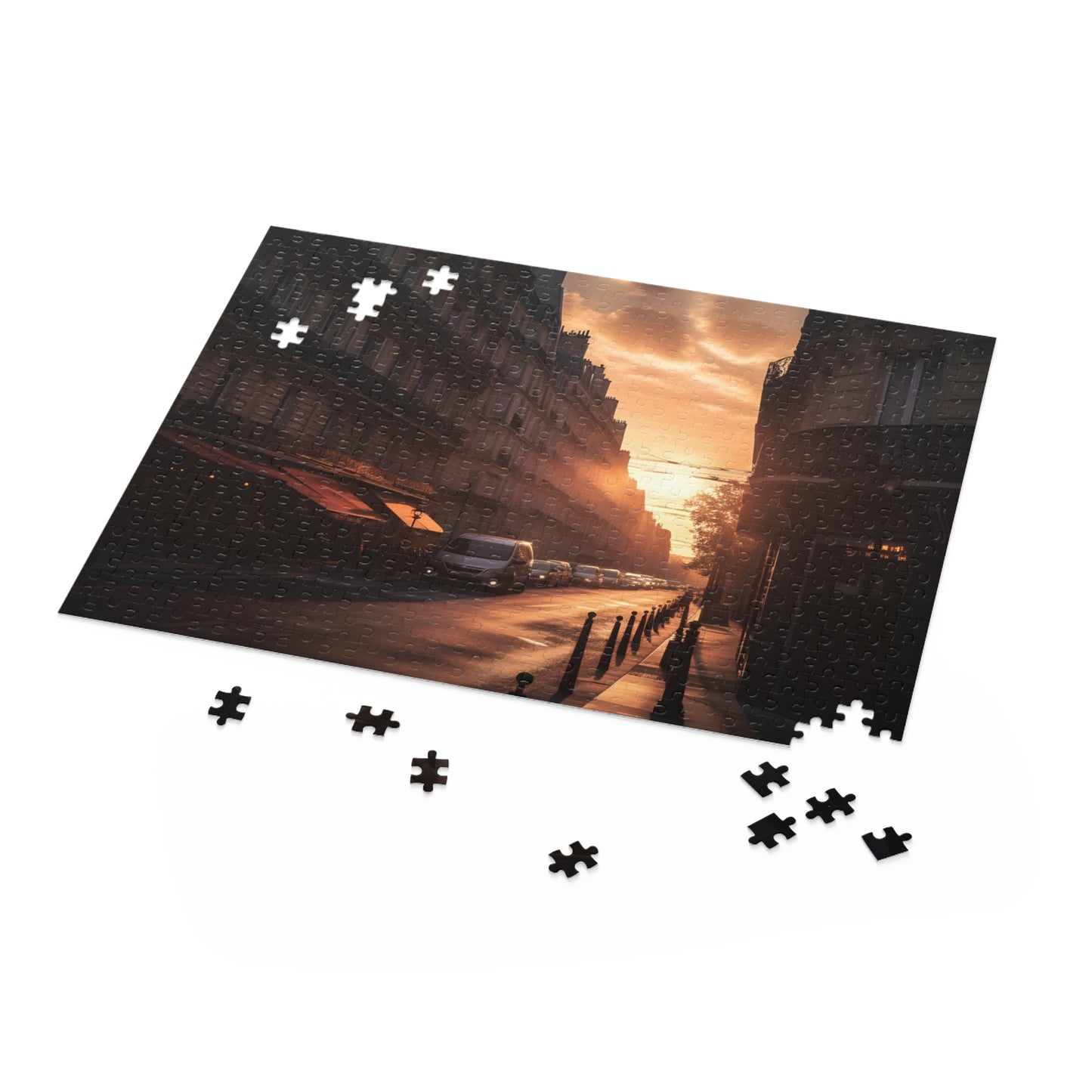 "Paris Streets Sunset Jigsaw Puzzle - Iconic architecture and romantic atmosphere of the City of Light in a beautiful puzzle"