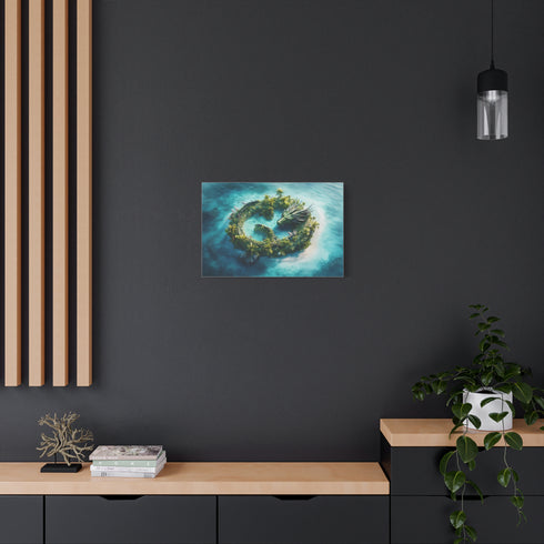 Tropical Island Shaped Like a Dragon — Canvas Wall Art — Product Detail View 5