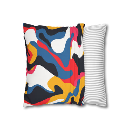 "Modern Abstract Bright Pillow Case for Colorful Bedroom Decor - Seamless Pattern Design"