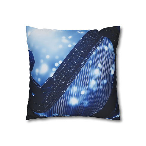 Robotic Harp Playing Stardust Music — 40×40 Cushion Cover — Double-Sided Back & Concealed Zip Detail