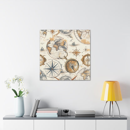 Vintage Maps Seamless Canvas Print