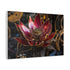 Mechanical Lotus Blooming — Canvas Wall Art — Side Profile & Stretched Corner Detail