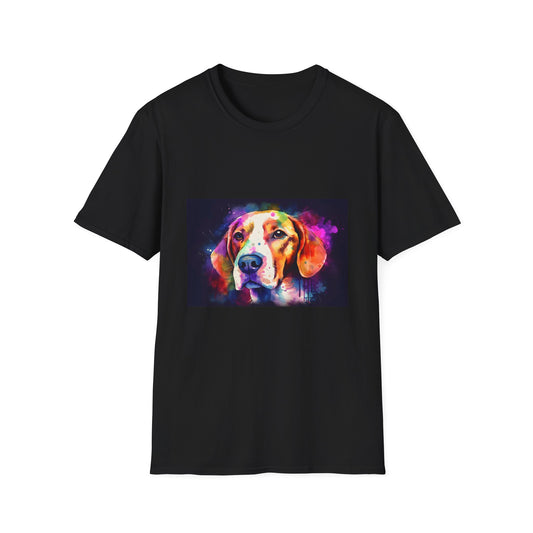 🐾 Beagle Harmony: A Watercolor Tapestry of Joy and Curiosity | T-Shirt | Cotton, Crew neck, DTG, Men's Clothing, Neck Labels, Regular fit, T-shirts, Women's Clothing | Prints with Passion