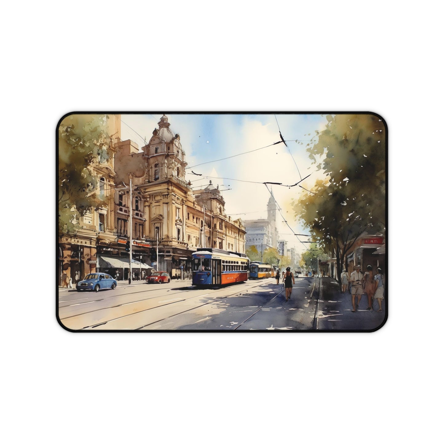 "Melbourne Trams Desk Mat - Add Style to Your Workspace with Iconic Tram Design"