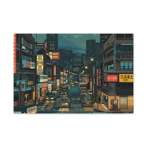 80s Retro 8-Bit Arcade Pixels — Canvas Wall Art — Front Gallery-Wrapped Canvas View