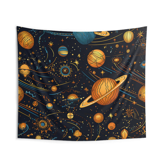 Cosmic Dreams Cartoon Tapestry | Wall Tapestry | Accessories, All Over Print, AOP, Home & Living, Home Decor, Indoor, Tapestry | Prints with Passion