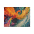 Phoenix Reborn in Waterfall of Color — Plush Fleece Throw Blanket — 300 GSM Plush Coral Fleece Texture Close-Up