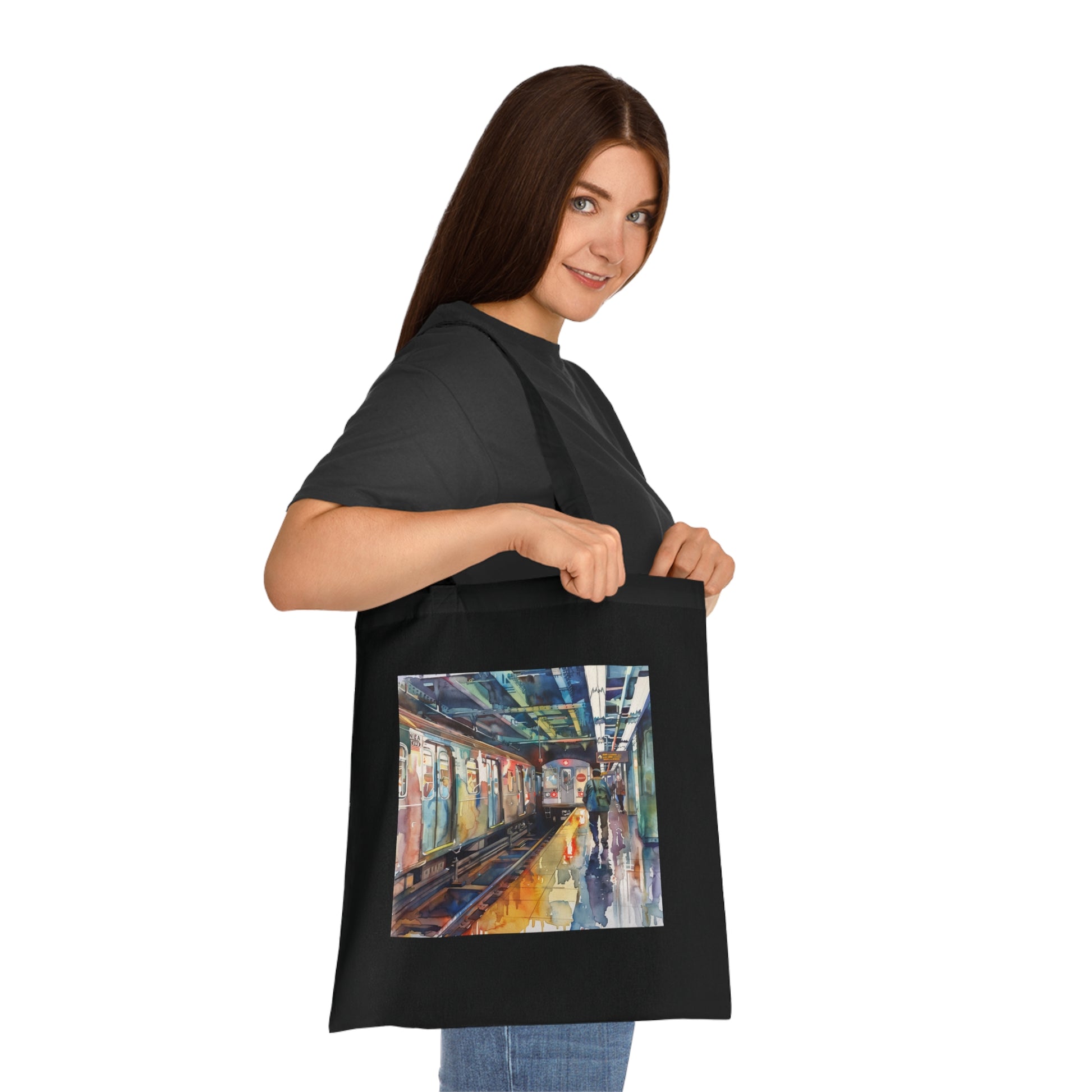 NYC Subway Watercolor Tote | Tote Bag | Accessories, Bags, Cotton, DTG, Totes | Prints with Passion