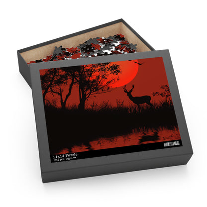 Silhouette Deer Nature Wildlife Puzzle for Relaxation and Stress Relief