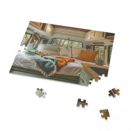 "Retro Camper Van Jigsaw Puzzle for Vintage Lovers and Travel Enthusiasts"