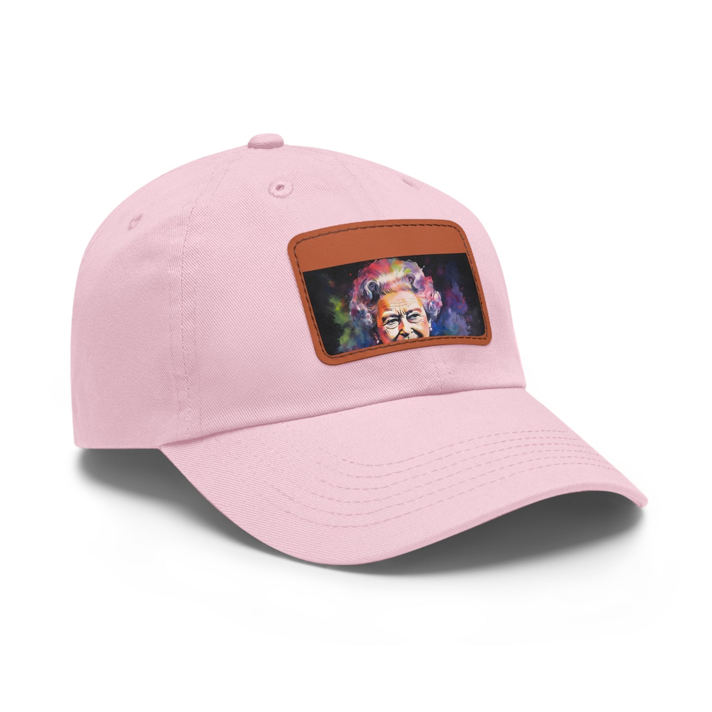 Regal Glow: Queen Elizabeth II Watercolor Neon Cap