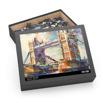 London Watercolor Tower Bridge Puzzle