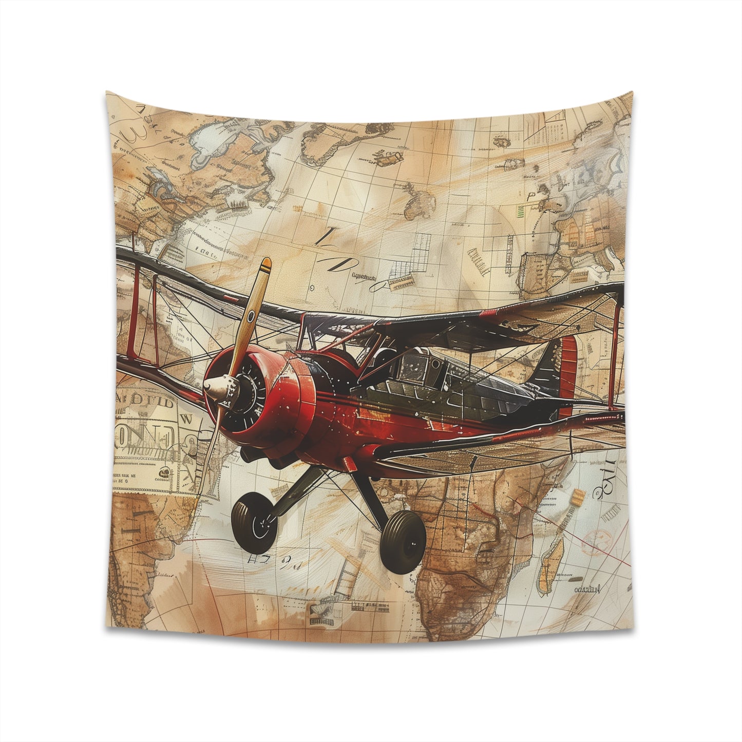 "Vintage Wings of Wanderlust Tapestry: Explore in Style | High-Quality Material, Perfect for All Seasons, Great Gift | Sizes: 34"x40", 57"x57" | Shop BenCPrints"