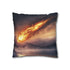Burning Comet Crashing into Ice Lake (Edition II) — 40×40 Cushion Cover — Double-Sided Back & Concealed Zip Detail