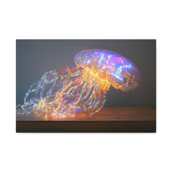 Jellyfish with Fiber Optic Tentacles — Canvas Wall Art — Front Gallery-Wrapped Canvas View