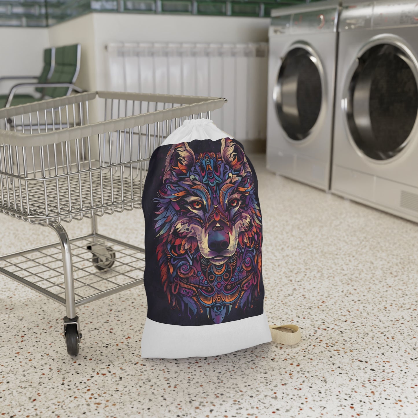 "Animal Totem Laundry Bag - Durable tribal design adds flair to laundry room, show off your wild side with this unique bag"