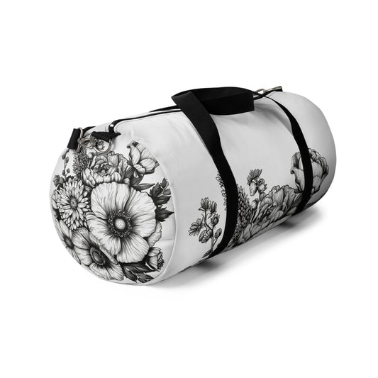 Floral Sketch Duffel Bag | Duffle Bags | Accessories, All Over Print, AOP, Assembled in the USA, Assembled in USA, Bags, Duffle, Made in the USA, Made in USA | Prints with Passion