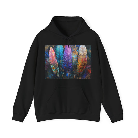 The Wandering Feather: A Bohemian Journey Hoodie | Hoodies | DTG, Hoodies, Men's Clothing, Regular fit, Unisex, Women's Clothing | Prints with Passion