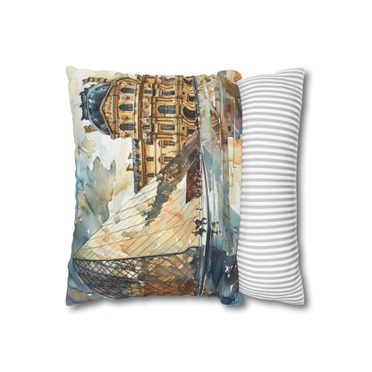 "Parisian Watercolor Dreams Pillowcase - High-quality, comfortable, and stylish design evokes romance and charm. Perfect for all seasons. Makes a great gift. Shop now!"