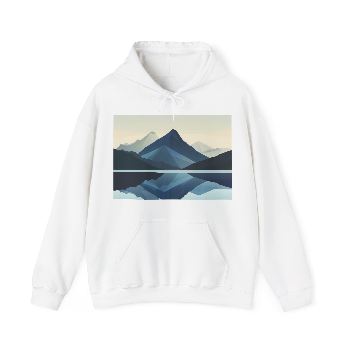 Wilderness Within: Find Serenity in the Simple Lines of this Minimalist Mountainscape Hoodie