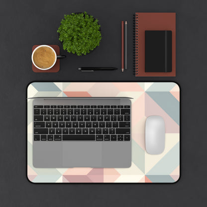 "Pastel Geometrics Desk Mat - Enhance workspace with soothing pattern for creativity and productivity"