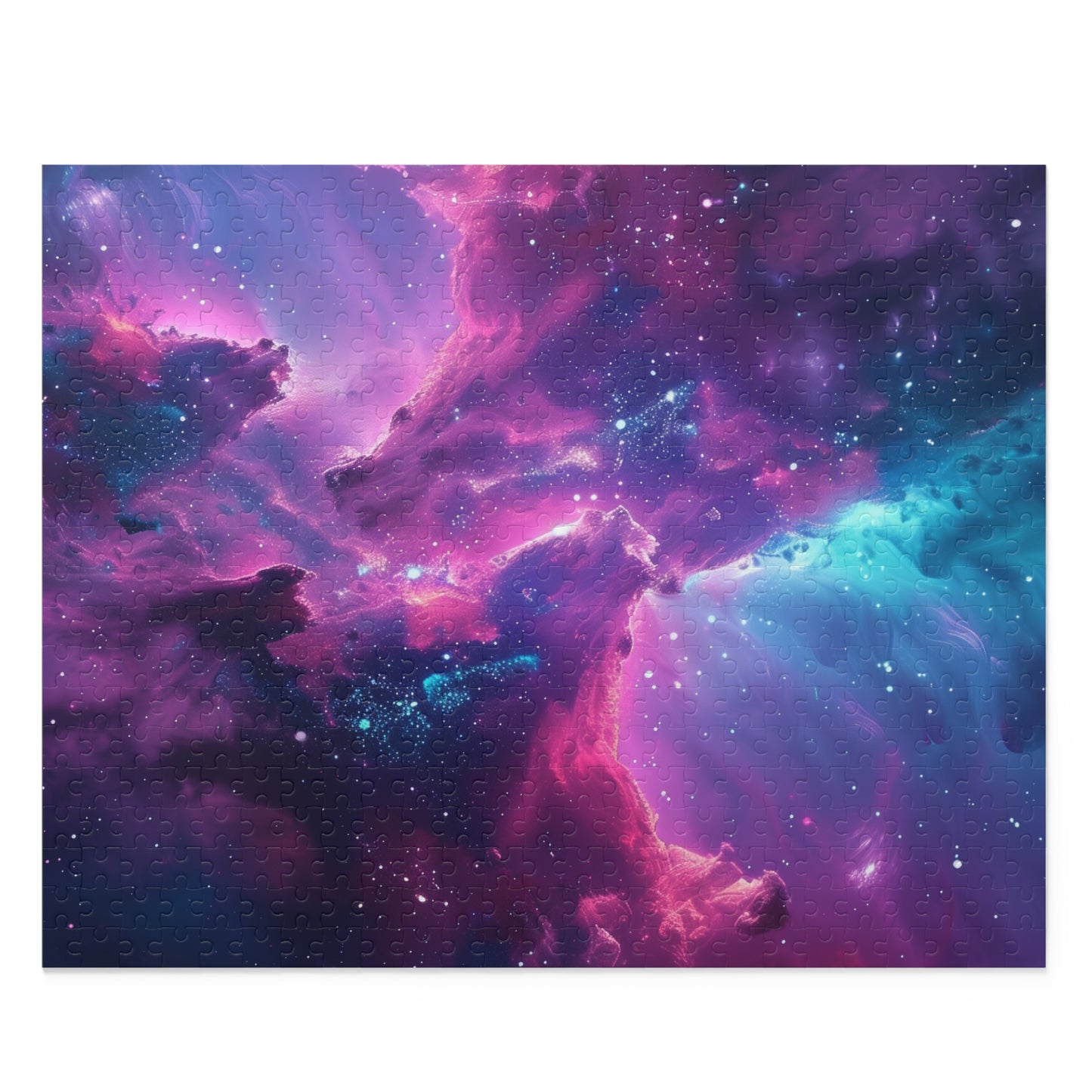 Vibrant Neon Space Galaxy jigsaw puzzle - engaging celestial scene for puzzle enthusiasts