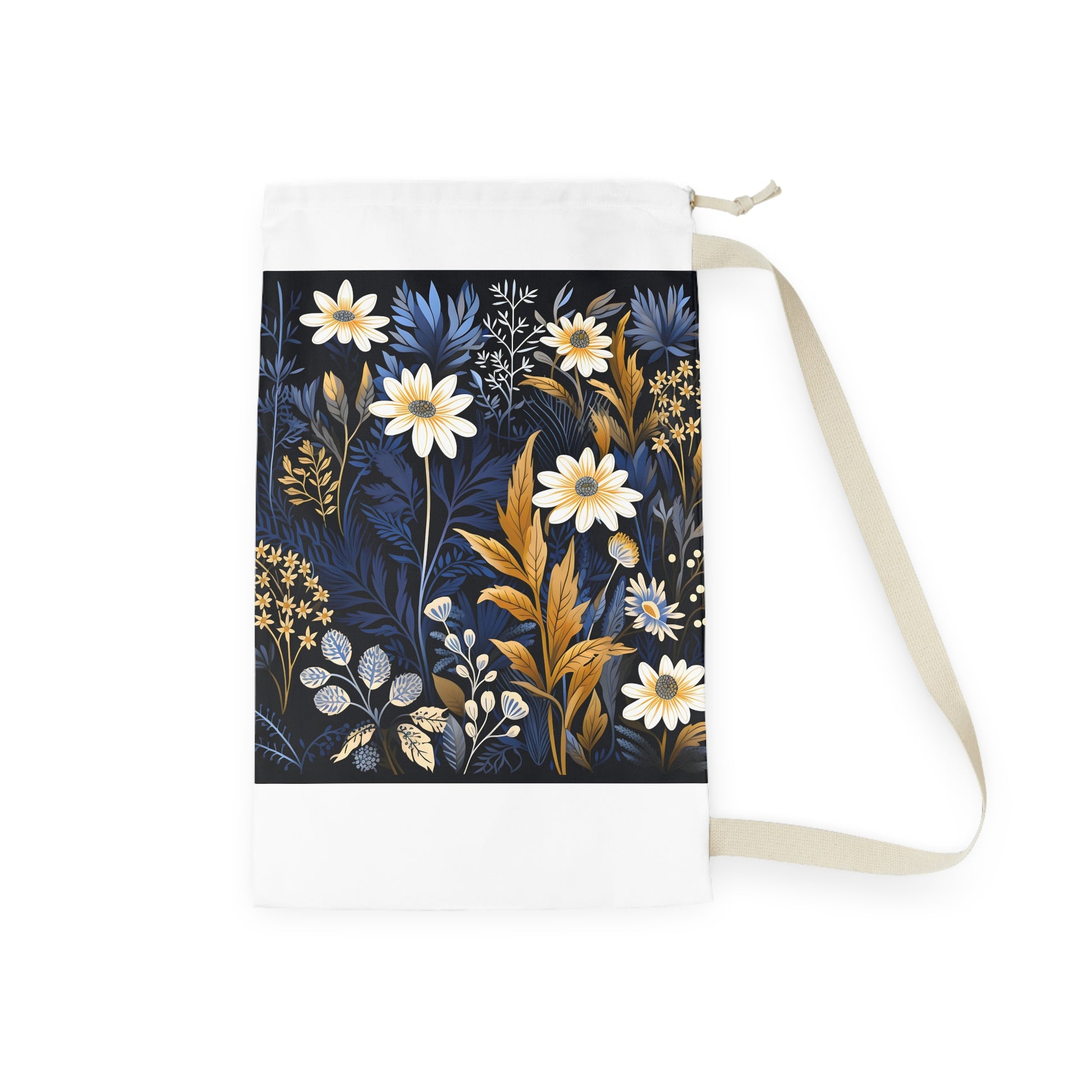 "Wildflower Meadow Laundry Bag - Durable and stylish bag with charming wildflower pattern for sorting and transporting dirty clothes"