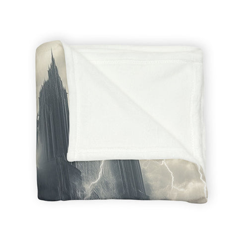 Cloud Cathedral Struck by Lightning — Plush Fleece Throw Blanket — Product Detail View 5
