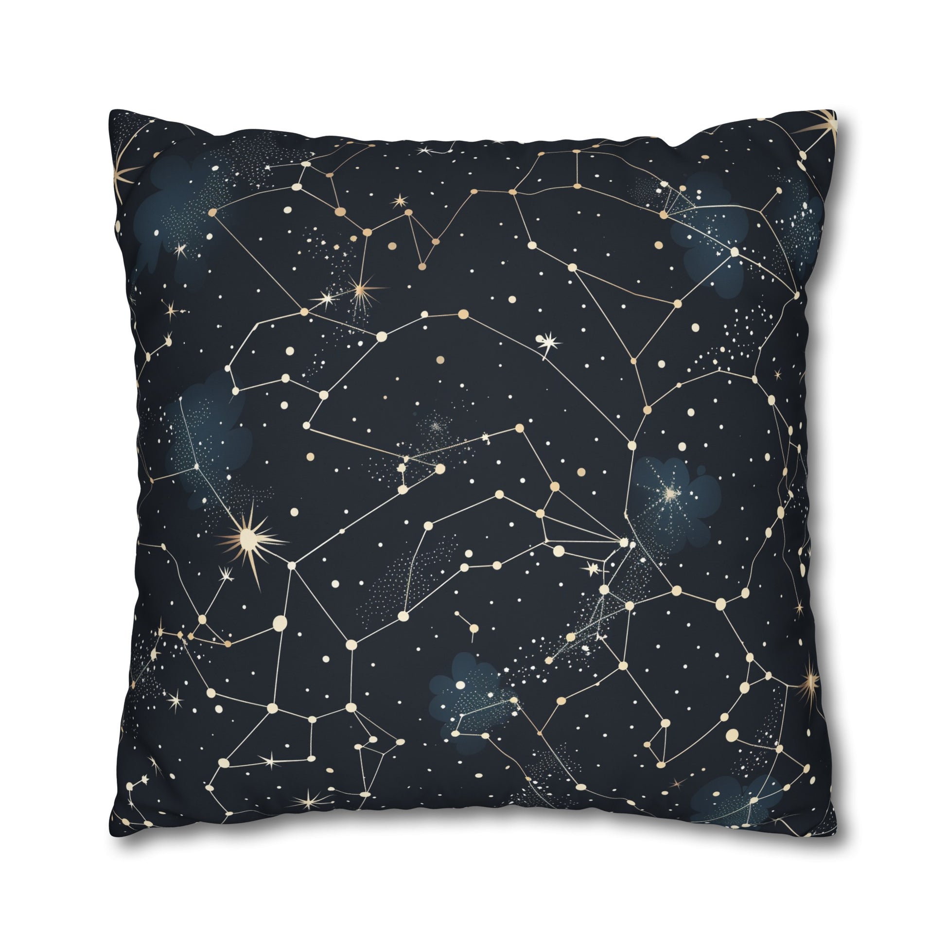 "Transform your bedroom with Cosmic Dream Pillowcase featuring seamless constellation stars pattern"