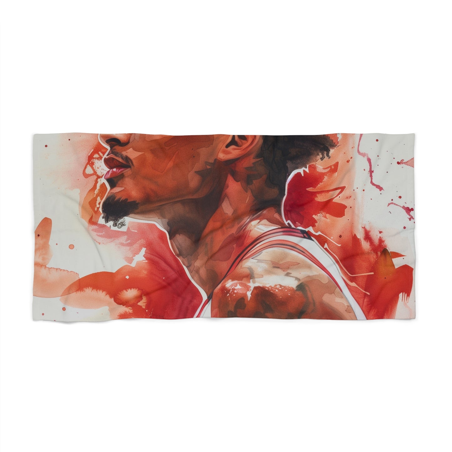 Trae Young Watercolor Beach Towel