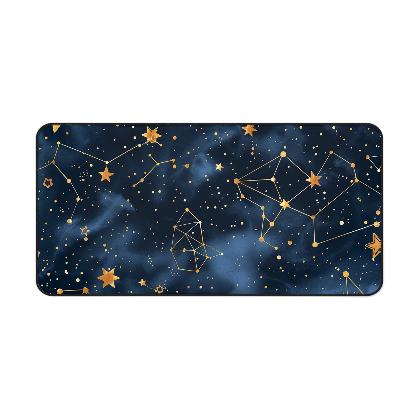 "Starry Night Desk Mat with Constellation Stars pattern for inspired workspace organization"