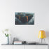Floating Islands Orbiting a Volcano Stretched Canvas Wall Art