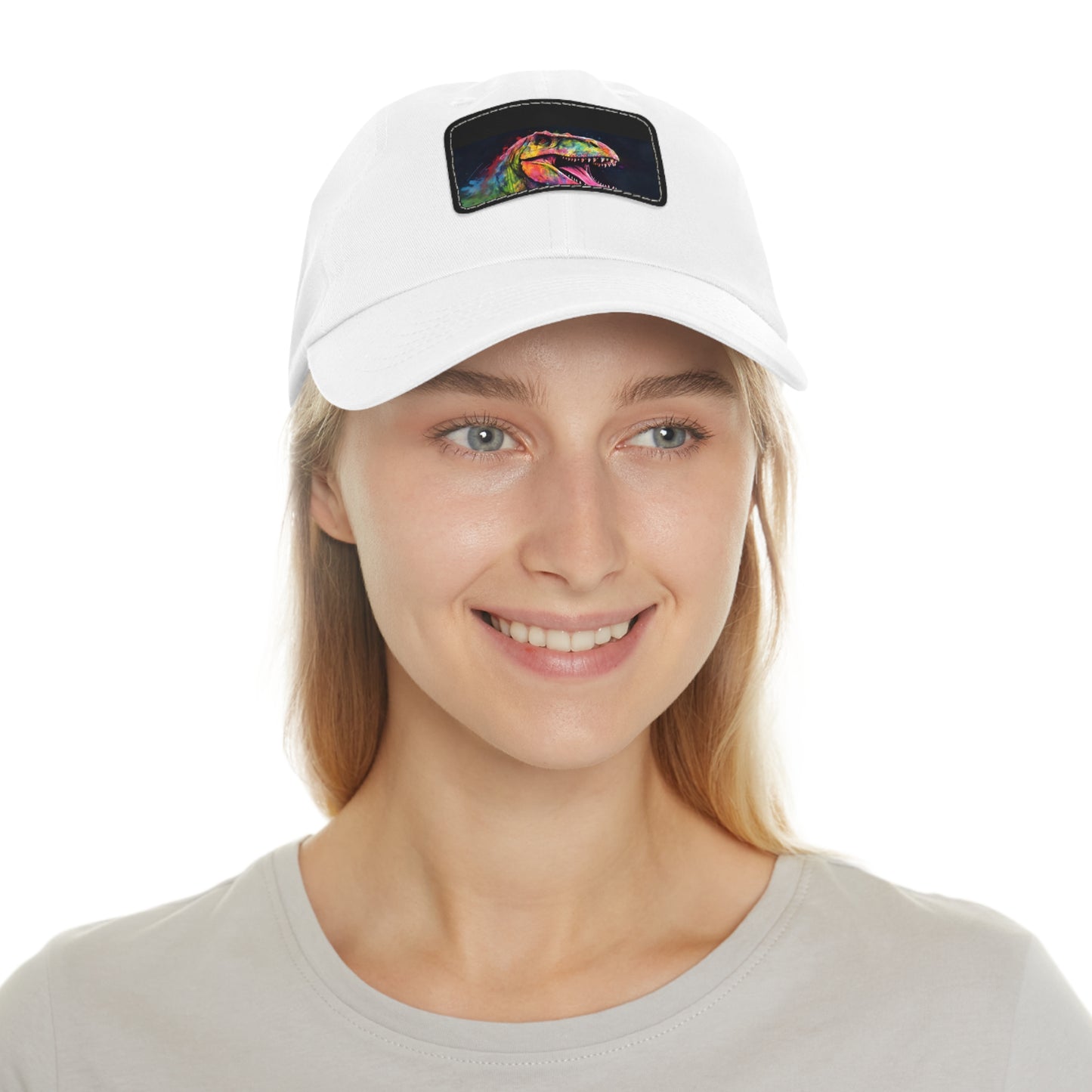 Dino Dreams Watercolor Neon Baseball Cap