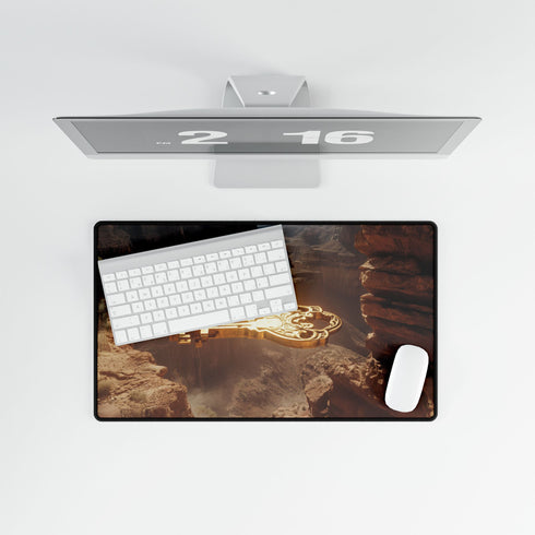 Mystic Key Floating over Canyon Altar — XL & XXL Desk Mat — Product Detail View 8